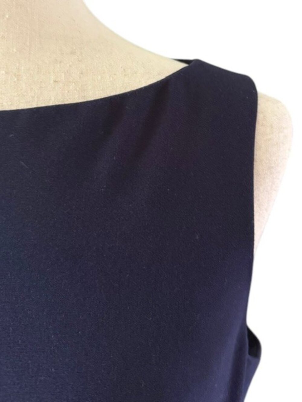 LAUREN Ralph Lauren Color Block Navy Cream Coral Sleeveless Shift Dress SZ 8 EUC - Picture 4 of 16